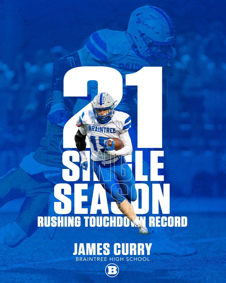 Congratulations to junior James Curry on breaking the BHS single season touchdown record!  #wampnation #recordbroken #recordsweremadetobebroken