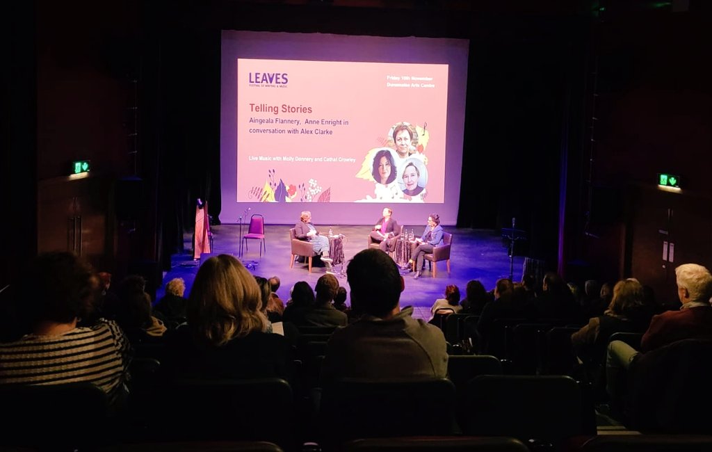 Day 3 comes to an end with another great evening event with Aingeala Flannery and Anne Enright in conversation with Alex Clark and with wonderful live music with Molly Donnery and Cathal Crowley. Thank you to everyone who supported the event. #LeavesFestival