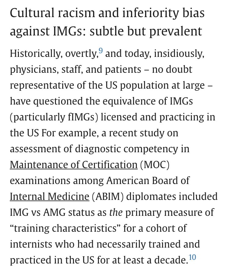 Thank you, @StephenSmithMD and @VinitaParkash for this paper! As a proud @AKUGlobal grad I was appalled at the micro aggressions I faced (‘I don’t know how they do it where YOU come from’) to all the places who didn’t interview any IMGs as a rule (concurrently claiming…