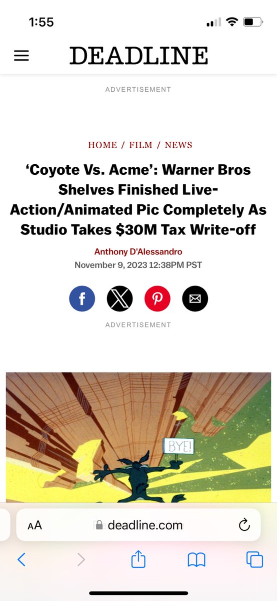 Here me out -if a studio wants to claim a totally completed movie as a “loss” they should first have to have a screening for IRS agents who decide if the movie is worth releasing. IRS Cinephile department.