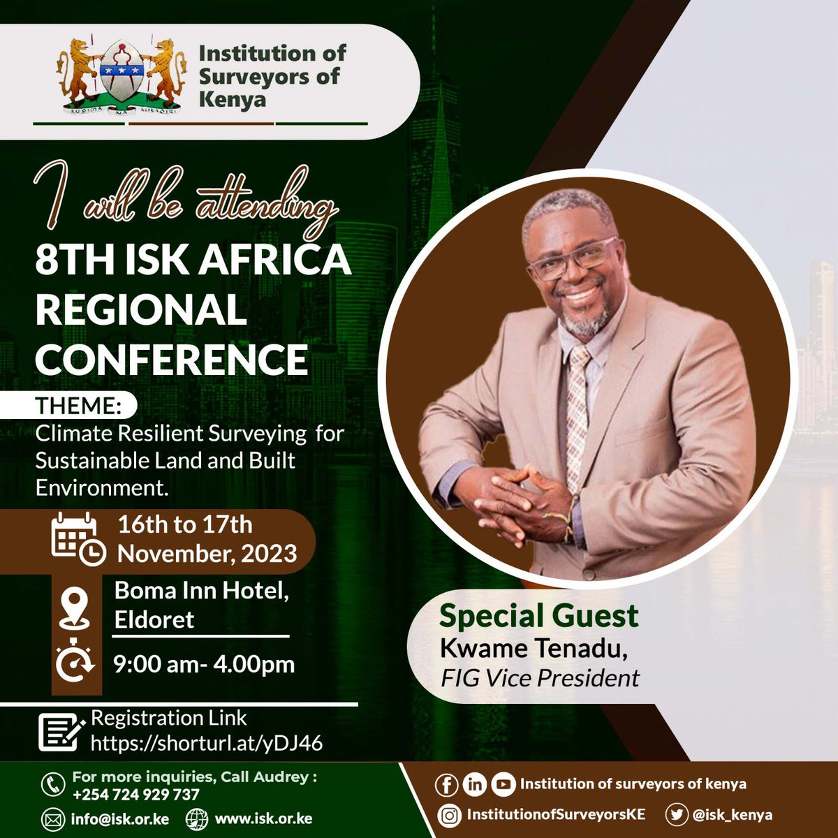 I will be there too 🙌<a href="/PresidentofISUg/">ISU President Wafula</a> <a href="/SurveyorsofUG/">Institution of Surveyors of Uganda</a> <a href="/fig_young/">FIG Young Surveyors</a>