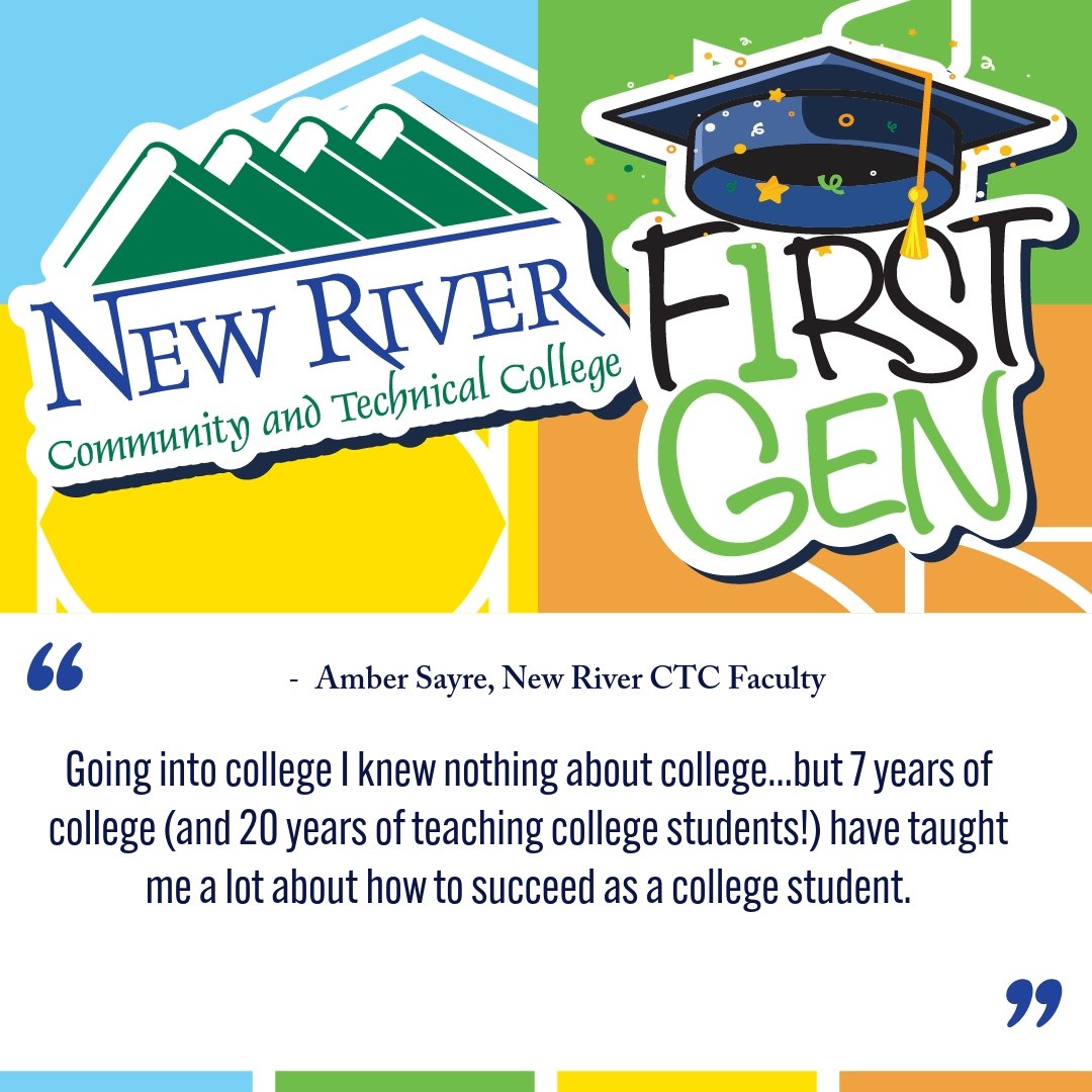 newriverctc's tweet image. Our First Gen Feature today is New River CTC Faculty member, Amber Sayre! 🎉⭐

We are so thankful you're a part of the New River CTC team, Amber! 
#iamFirstGen #newriverctc #firstgenerationcelebrationweek