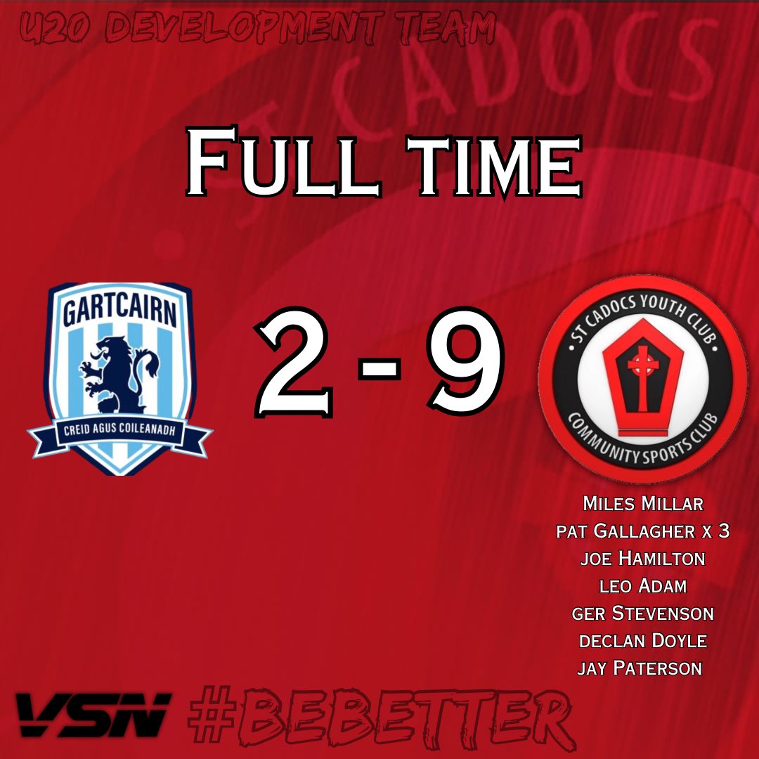 SCYCDevSquads's tweet photo. FT tonight for our U20 Development Squad. A professional performance with goals in abundance! 

All the best to @gartcairnfc U20s for the rest of the season.  ⚫️🔴 https://t.co/a8RpzovV81