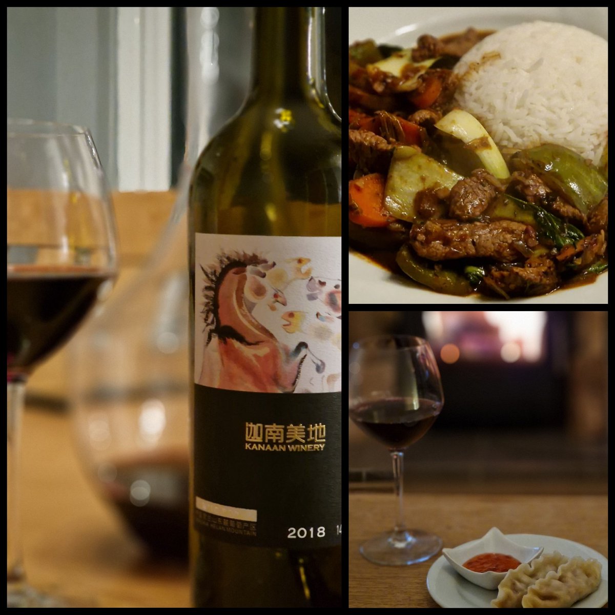 ChristinexCDx's tweet photo. Friday nights are made for... Chinese food &amp; wine.. 😋 

🍴Pork &amp; Kimchi gyoza (fusion food) followed by stir fried beef &amp; veg in black bean sauce 

🍇 washed down with some red wine with @flux_blair of course 😘

🍷 It's actually pretty nice.. I'd say similar to Bordeaux style https://t.co/Sa9rzwJemX