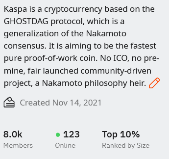 $KAS has reached 8k members on its subreddit! Welcome everyone reddit.com/r/kaspa/!