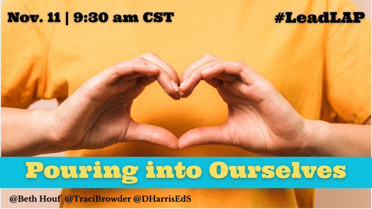 Please join #LeadLAP tomorrow to share how you pour into yourself and how that makes YOU a better leader! Jump in the hashtag at 9:30AM CST to learn, grow & explore how our personal well-being impacts far more than just us. @BethHouf @TraciBrowder @burgessdave #tlap #PlanLAP
