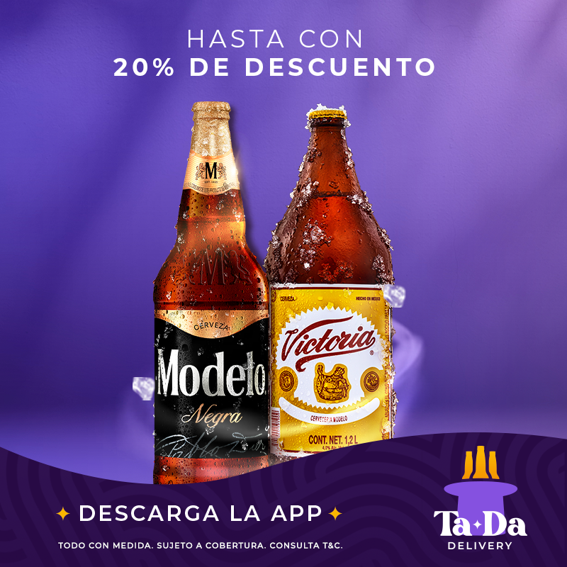 GrupoModelo_MX's tweet photo. Las chelas que acompañan tus mejores reuniones tienen 20% de descuento en 
@TaDaDeliveryMX 🎄🍻