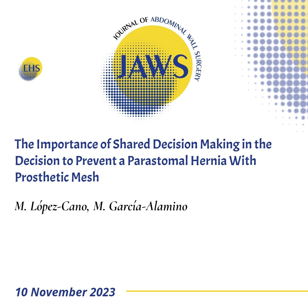 bit.ly/3SAX1jC The Importance of Shared Decision Making in the Decision to Prevent a #ParastomalHernia With #HerniaMesh

#HerniaPrevention #HerniaSurgery #ColorectalSurgery