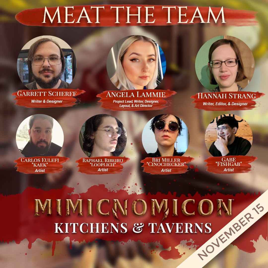 litlcord's tweet photo. One team. Two locations. Three designers. Four artists. Five days until Mimicnomicon's first packet release! https://t.co/VfI2L81GjB