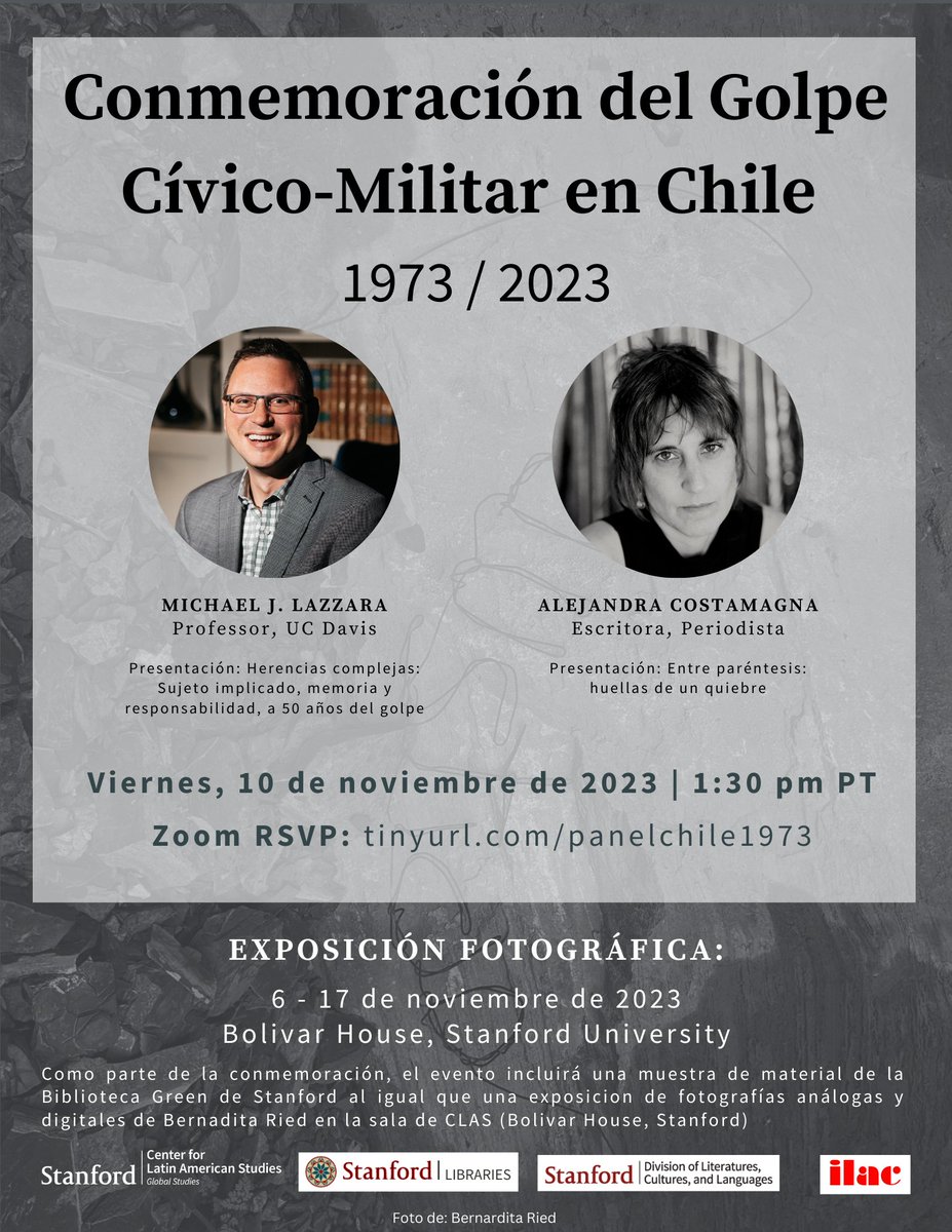 Conmemoración del Golpe Cívico-Militar en Chile 1973 Join us for a scholarly panel to commemorate half a century of the September 11, 1973 coup with Michael J. Lazzara and Alejandra Costamagna: youtube.com/watch?v=dRbE7x…