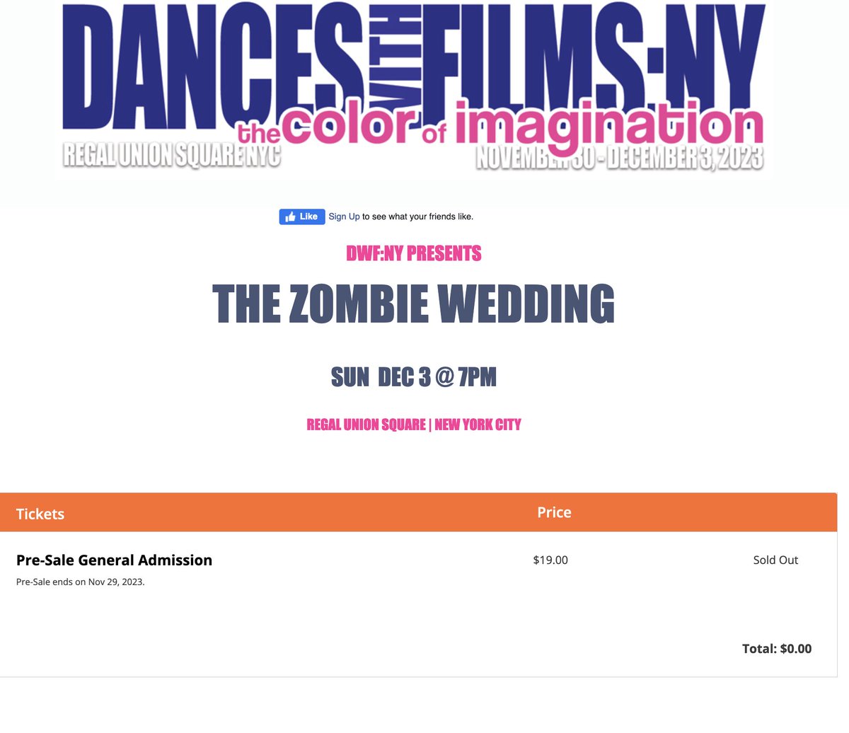 EXCITED to debut our first film: The Zombie Wedding at <a href="/danceswithfilms/">Dances With Films</a> festival in NYC Dec 3rd.

It sold out in minutes!!!       Not to worry - there will be more chances to see the film so stay tuned. danceswithfilms.com/the-zombie-wed… 

Sign up for our emails at weeklyworldnewsstudios.com