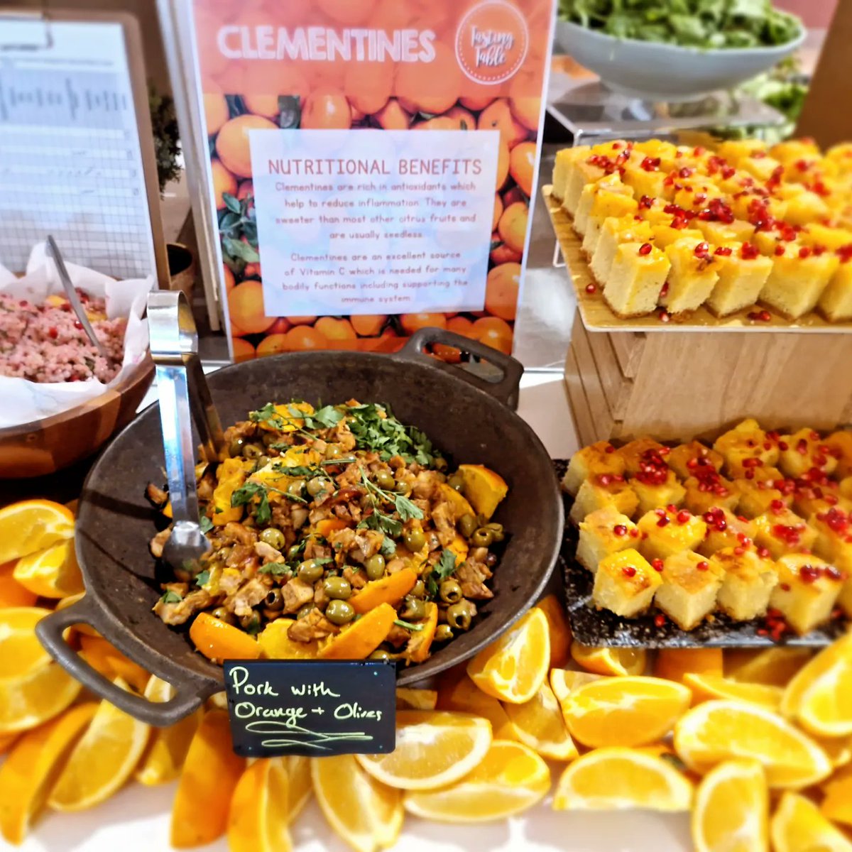WithingtonHHowe's tweet photo. Orange/Clementime tasting table today at @WGSManchester with Orange and Pomegranate cake, Pork with Orange and Olives and more 😋
@chefbenji64 @DamianBlake4 @HolroydHowe @pammybabe68 @Traceykeane123 https://t.co/Zh5vKkicWa