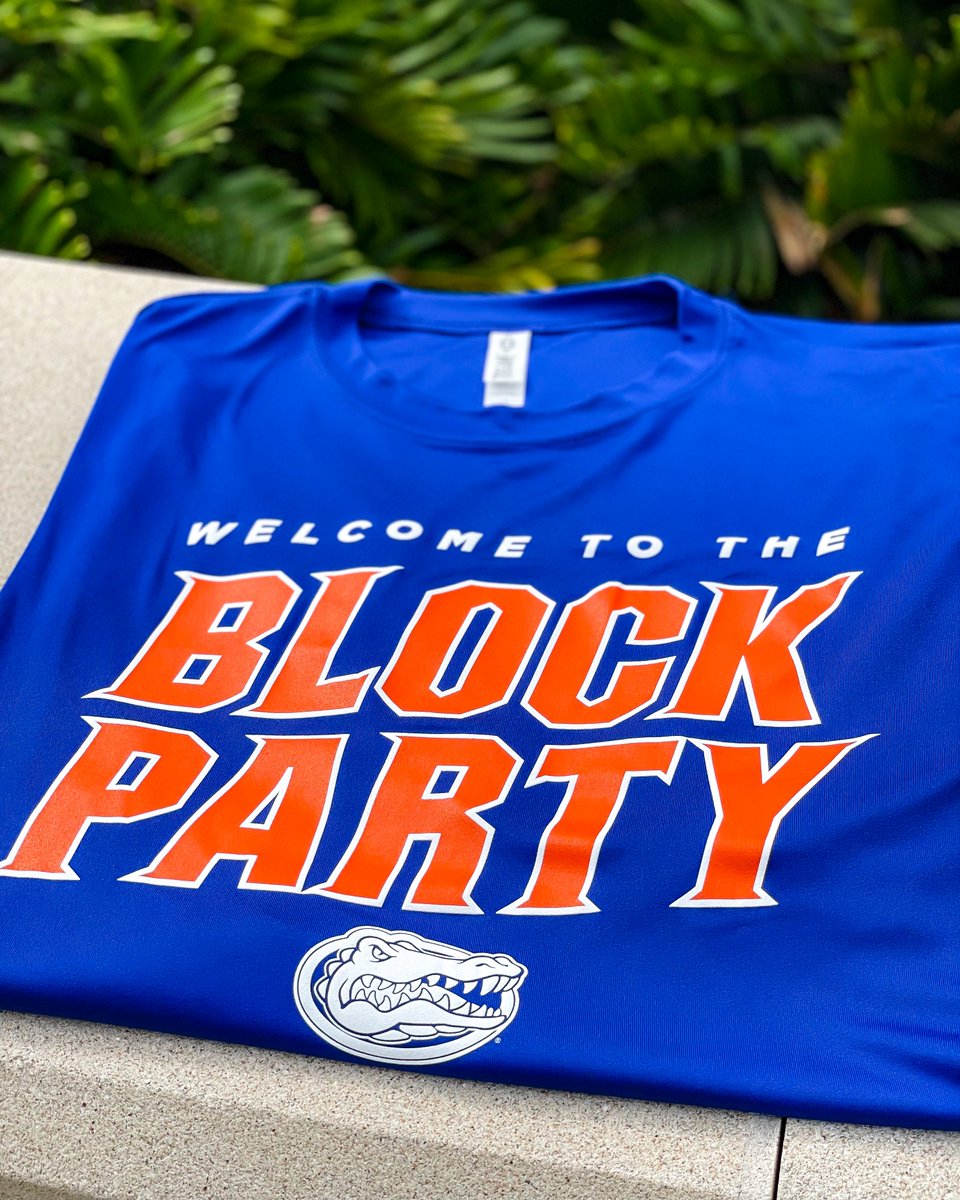 It's a BLOCK PARTY with @GatorsVB The first 250 students at tonight's game get their own Block Party t-shirt! 🗓 11/10 📍O’Dome ⏰7 p.m. #GoGators