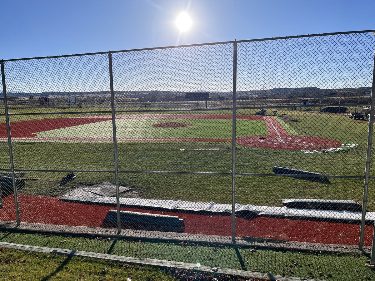 Go_Turf's tweet photo. Turf is laid, cut in, glued, perimeter secured, and we are ready for infill! Plan is to have this field game-ready by next Wednesday, weather depending. We will check back in next week 😉 #highschoolbaseball #turffields #coloradoturf #artificialturfinstallation https://t.co/ZCYro81xx8