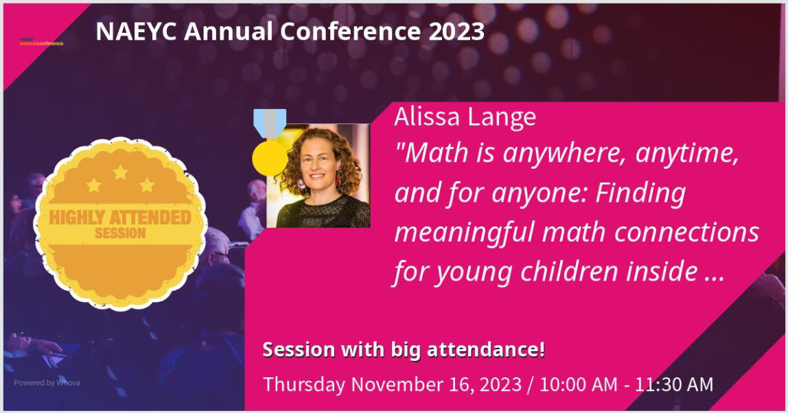 Join us at the ⁦@NAEYC⁩ Annual Conference to connect, create, and share. Leave with ideas and tips for loving math explorations in nature! #naeycAC #earlymath #mathindoorsandoutdoors ⁦⁦@ecstemlab⁩