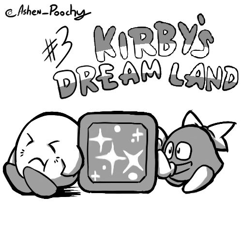 Day 3 — I almost went for doing the art in color but yknow, kirby being in greyscale is part of the charm #KirbysDreamLand