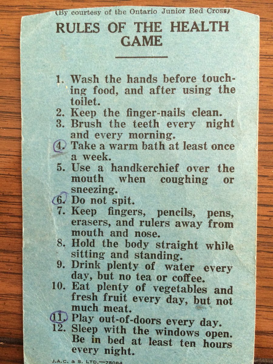 Rules of Life, circa 1930s. Having trouble with #9 and to be honest, I need to play outside more.