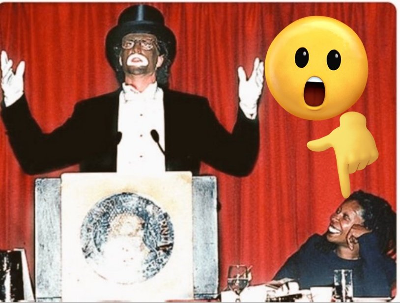 'The View' 
October 8, 1993
#WhoopiGoldberg and then boyfriend @TedDanson , in #BlackFace, at a @friarsclub 'Roast' of #whoopi.