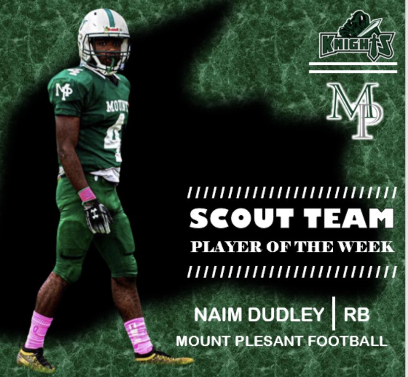 GreenKnightsFB's tweet photo. Congratulations to Naim on earning Scout Team Player of the Week Honors #scoutteam #playeroftheweek #sefless #hardwork #workhard #fortheteam #GreenKnightsALLin https://t.co/oIEDvYWaXI