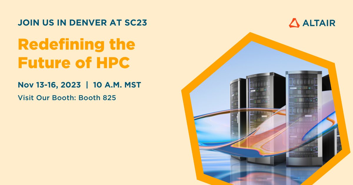 Join us at #SC23 to learn how Altair® HPCWorks™ addresses every aspect of #HPC, from workload management to enhanced user experience to in-depth monitoring and more. We're exploring the major issues and ideas shaping the community: bit.ly/3QS8LwB #iamhpc #OnlyForward