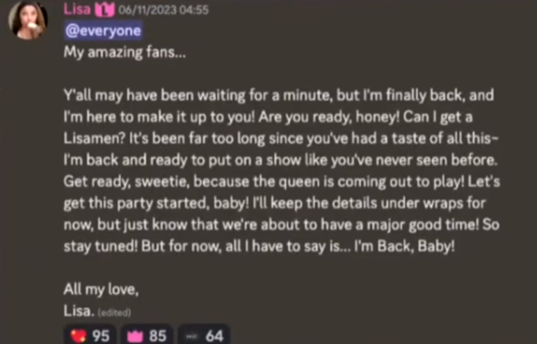 RoGameNews's tweet photo. Hated ROBLOX youtuber "Lisa Gaming" (@lisagamingg) is possibly making a return.
#RobloxDevs #RobloxDev #Roblox #Devs #Dev #New #LisaGaming #Lisa #Gaming #Possibly #Return https://t.co/BgoBlP7oIg
