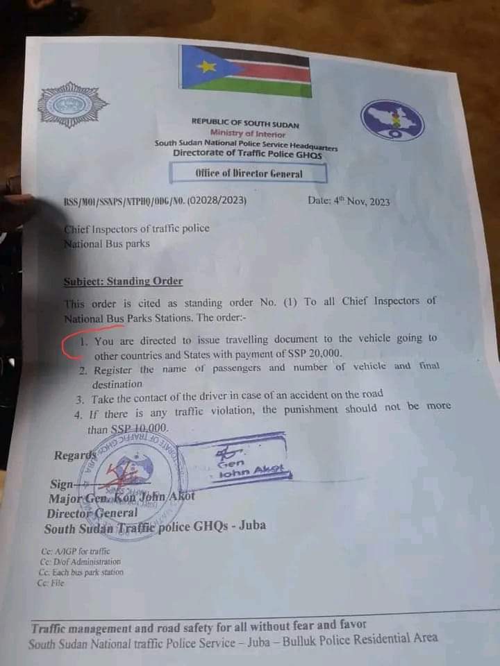 South Sudan introduces fee for driving across it's own states and to other countries.  #southsudan