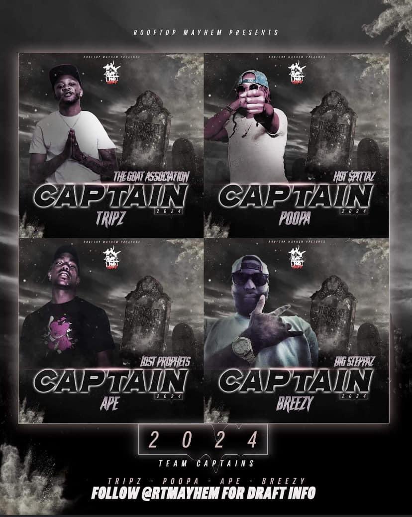 KweenBeeHTIC's tweet photo. All captains have been announced!! @beam_1987 @ThaShowoutTripz @APEfromDa9 @chillonbreezy @RTmayhem @iAmtheGRIM 
The Draft Board is next 👹👹
#RtmDraft #rtm #rtm24 

Are y’all ready for another year of mayhem 😈 https://t.co/PVYjOcEFI1