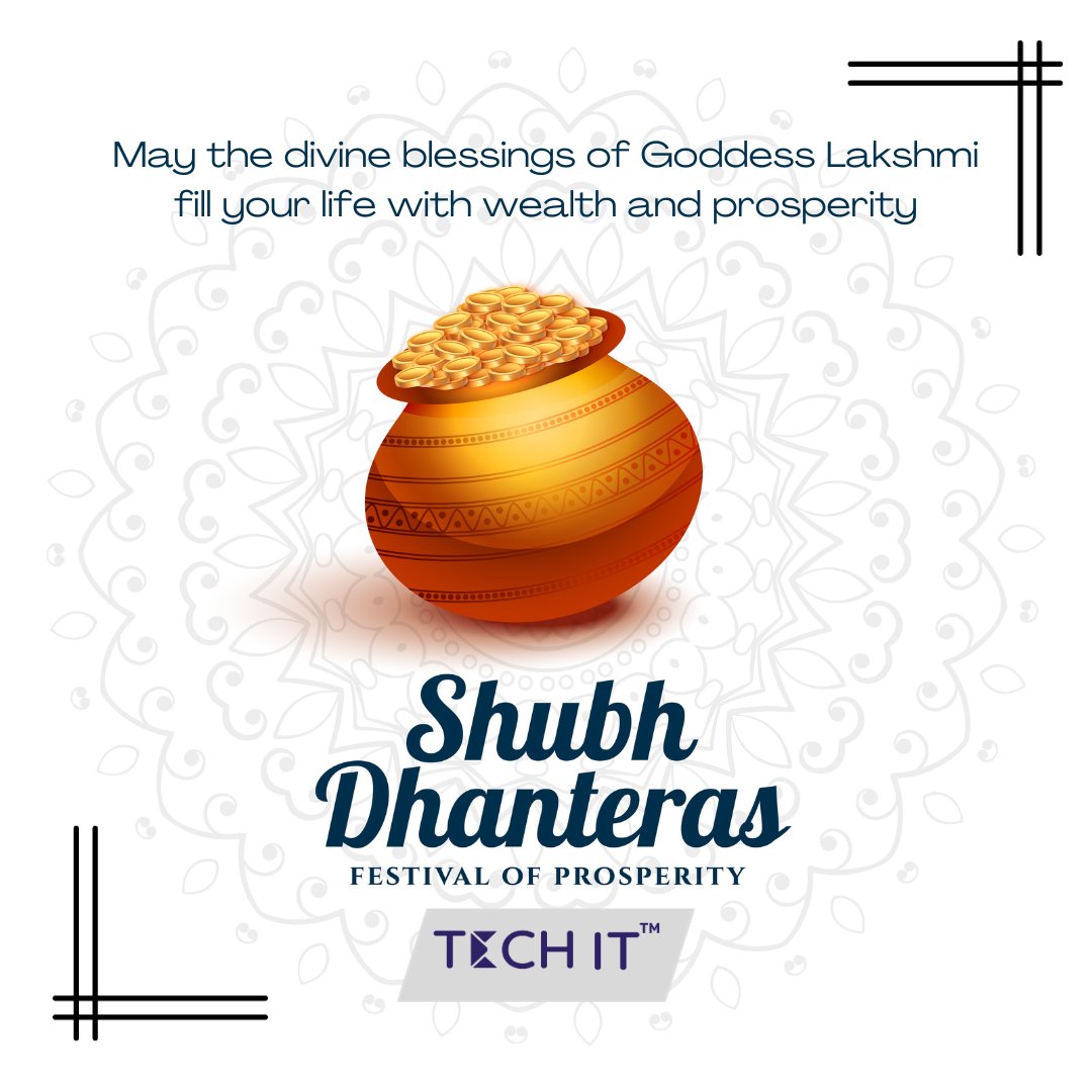 TechIT_Cloud's tweet image. Tech IT Cloud family Wishing you a prosperous and joyous Dhanteras! May this festive occasion bring wealth, success, and happiness to all your family members. 
Subh Dhanteras!
#Techitfamily #festiveseasons #Techitcloud