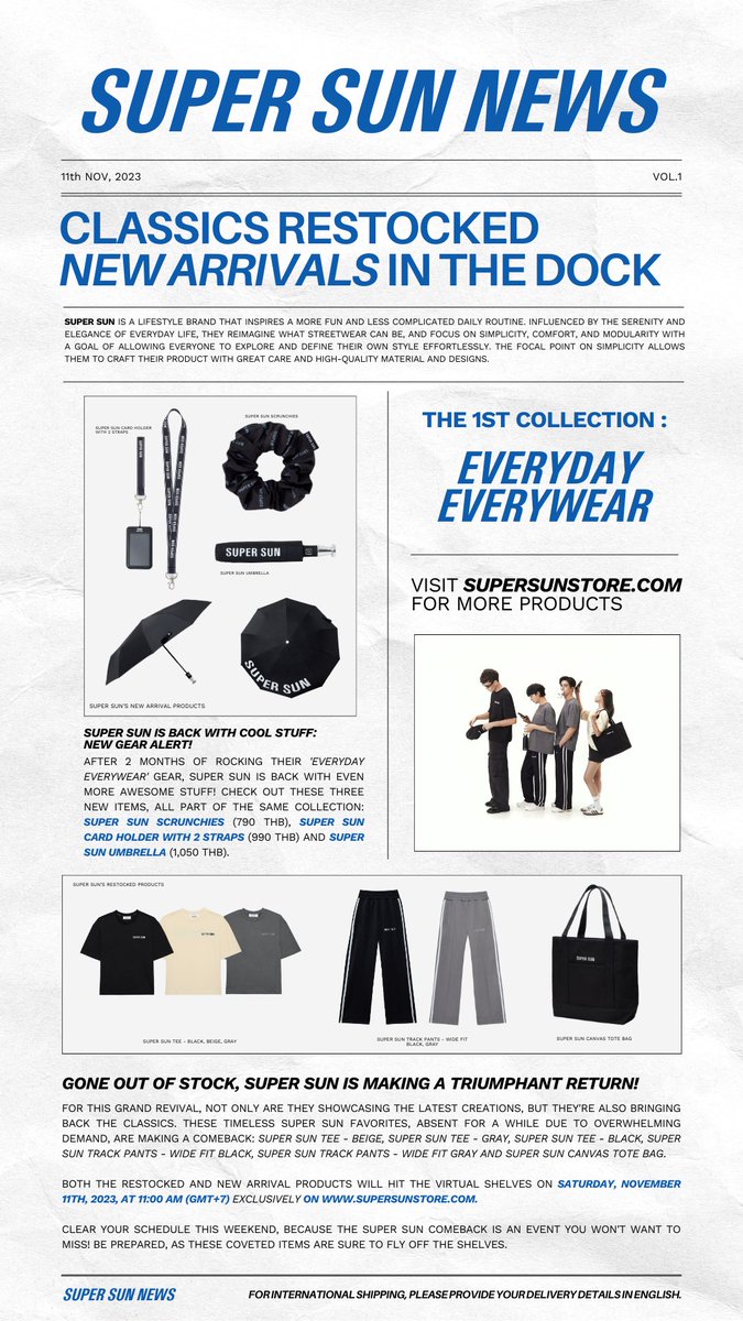 ssupersun's tweet photo. SUPER SUN NEWS:
Classics restocked,
New arrivals in the dock!

⚠️For international shipping, please provide your delivery details in English.⚠️

#SuperSun
#SSEVERYDAYEVERYWEAR https://t.co/5JbniQw4EI