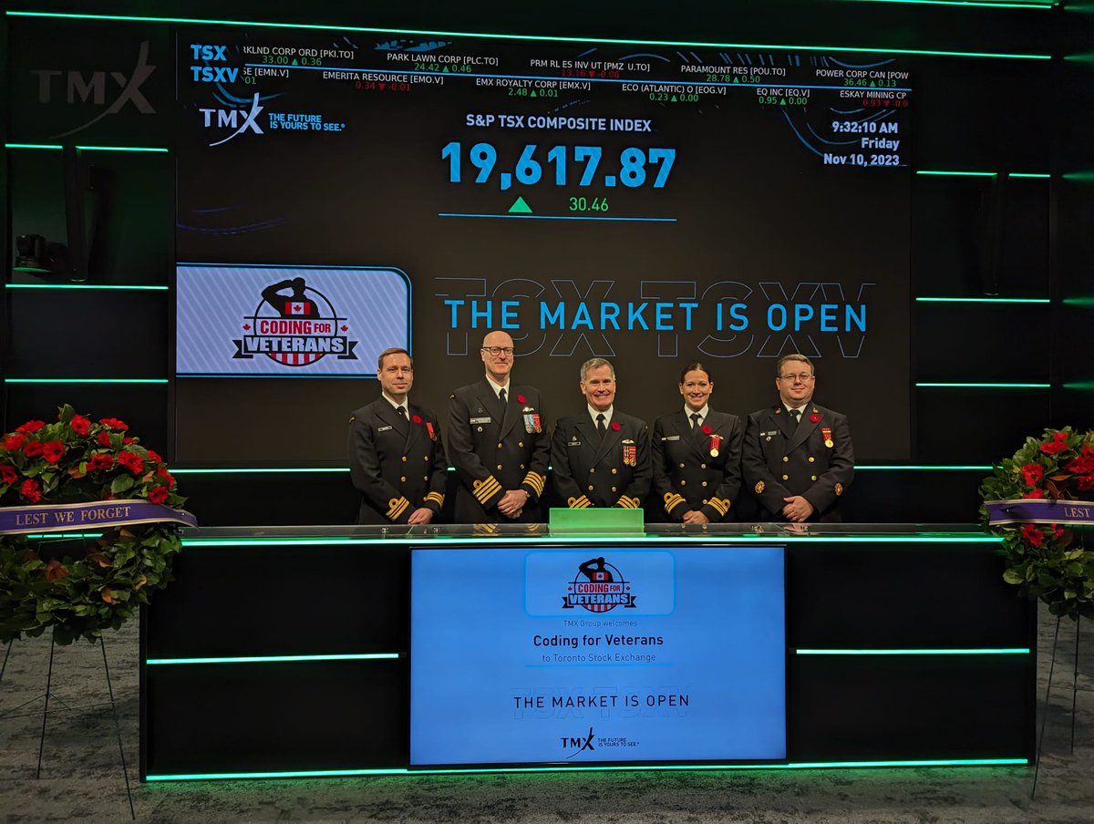 trafalgarcastle's tweet image. Today, our Head of School, Ms. Melissa Knight-Johnson was honoured to be present as @Coding4Veterans opened the TSX market in honour of military #veterans &amp;amp; members of the #CanadianArmedForces &amp;amp; to commemorate #RemembranceDay. 
 @cais_schools @CISOntario