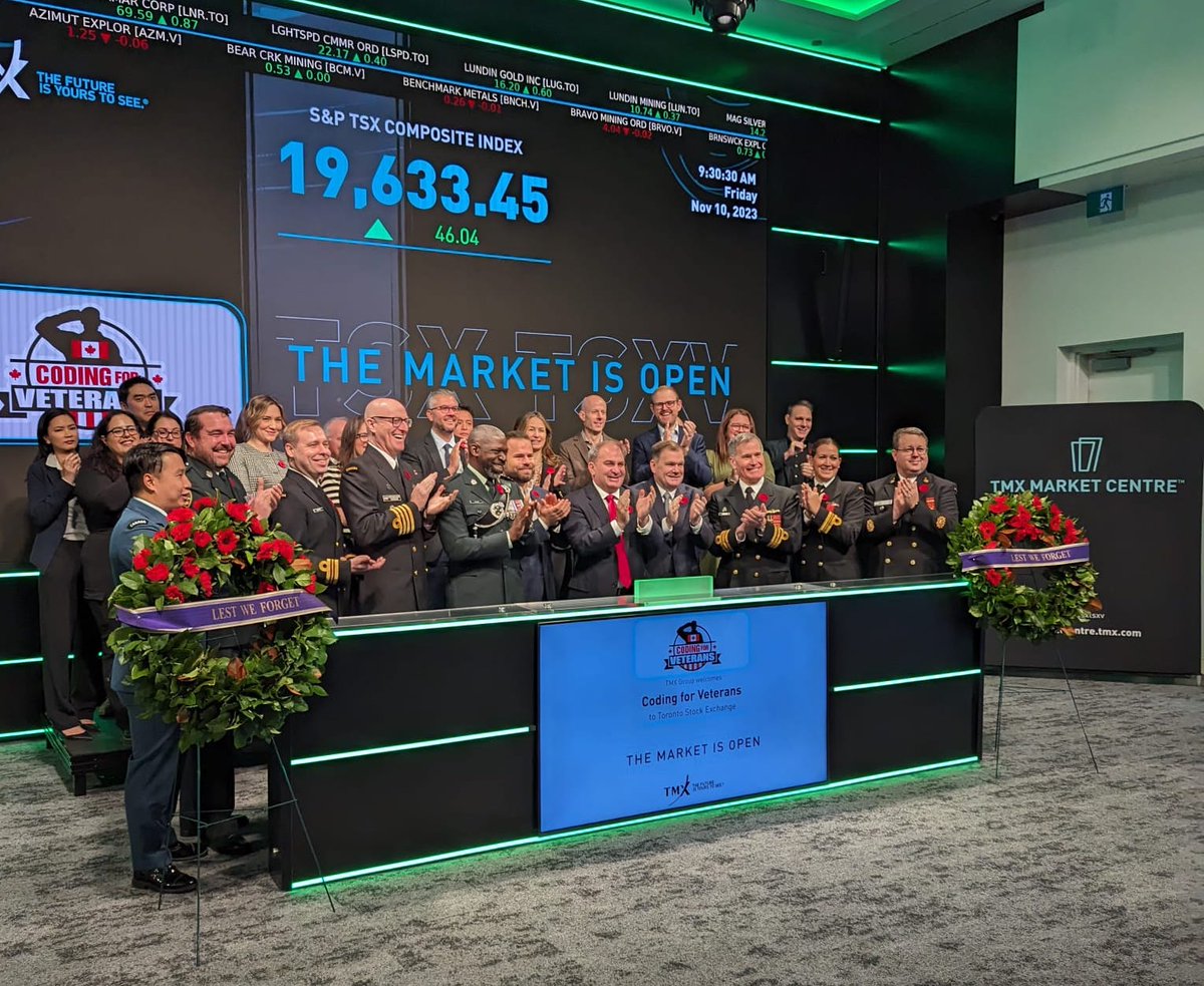 trafalgarcastle's tweet image. Today, our Head of School, Ms. Melissa Knight-Johnson was honoured to be present as @Coding4Veterans opened the TSX market in honour of military #veterans &amp;amp; members of the #CanadianArmedForces &amp;amp; to commemorate #RemembranceDay. 
 @cais_schools @CISOntario