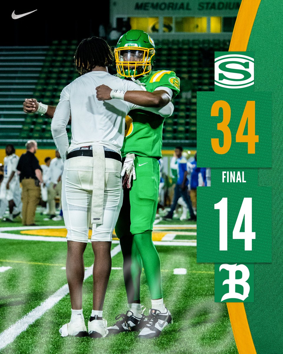 Wave win! Tonight’s 34-14 victory over Berkeley sends us to the 3rd Round of the playoffs! We’ll hit the road next week and travel to Carolina Forest! Kick off, 7:30! #GoBigGreen | #VilleMentality
