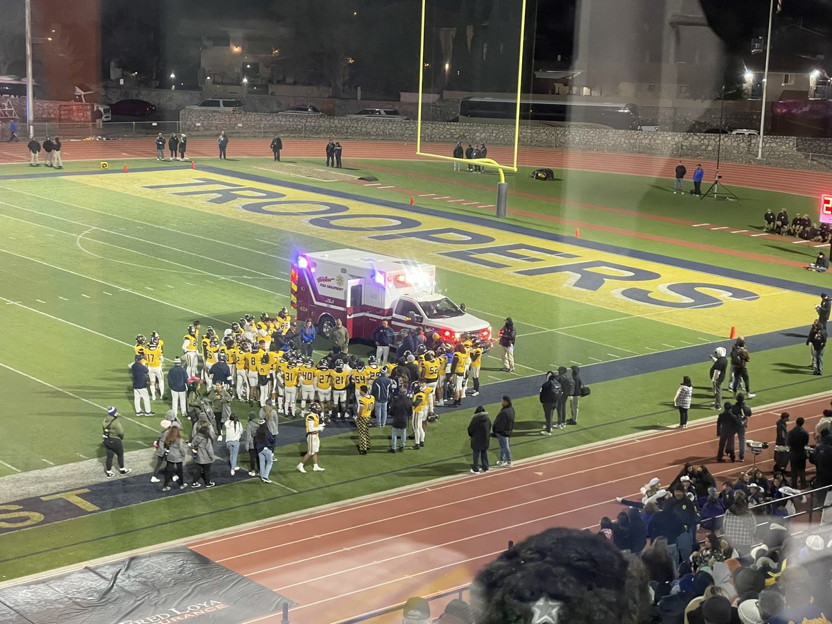 Eastwood Troopers (@eastwoodtrooper) on Twitter photo This is unreal. Been covering football 10+ years. This is the SECOND ambulance on two separate plays for injured Troopers. First called at 7:57p and second at 8:25p. Told by <a href="/AndyMorganTV/">Andy Morgan</a> that both players appear to be okay. This is unreal. Been covering football 10+ years. This is the SECOND ambulance on two separate plays for injured Troopers. First called at 7:57p and second at 8:25p. Told by <a href="/AndyMorganTV/">Andy Morgan</a> that both players appear to be okay.