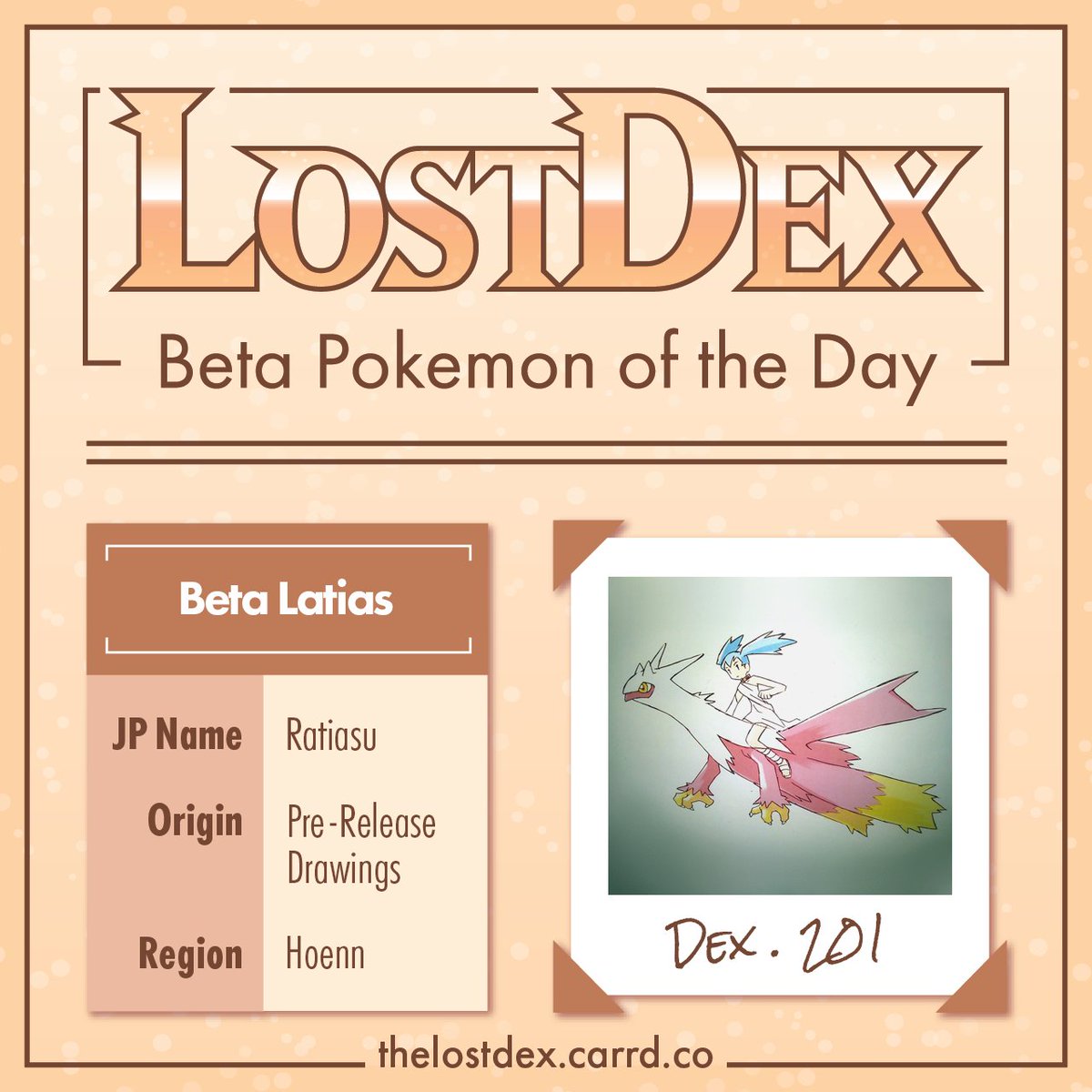TheLostDex's tweet photo. Is that a Blaziken!? Good guess, but that's actually today's #BPotD, Latias!
Researchers are working hard to determine what caused this strange look for this Latias, whether it is indeed a hybrid or some other strange evolutionary trait. https://t.co/Xxm6iMycOq
