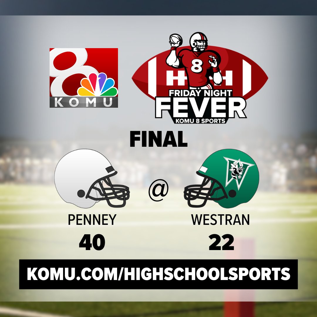 KOMU 8 Sports (@komusports) on Twitter photo FINAL | Penney at Westran
Penney - 40
Westran (<a href="/WestranFootball/">Westran Football</a>) - 22
<a href="/WestranR1/">Westran R1</a> <a href="/CoMoSports/">Missourian Sports</a> #FridayNightFever FINAL | Penney at Westran
Penney - 40
Westran (<a href="/WestranFootball/">Westran Football</a>) - 22
<a href="/WestranR1/">Westran R1</a> <a href="/CoMoSports/">Missourian Sports</a> #FridayNightFever