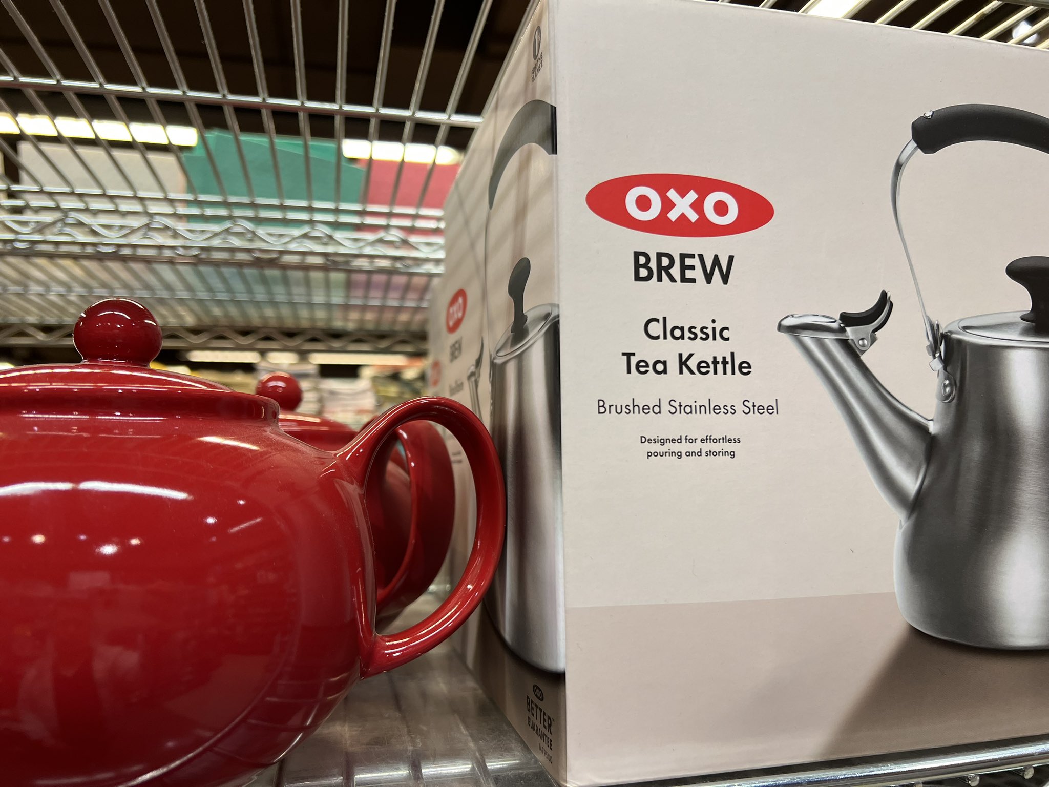 OXO CLASSIC TEA KETTLE BRUSHED STAINLESS STEEL 