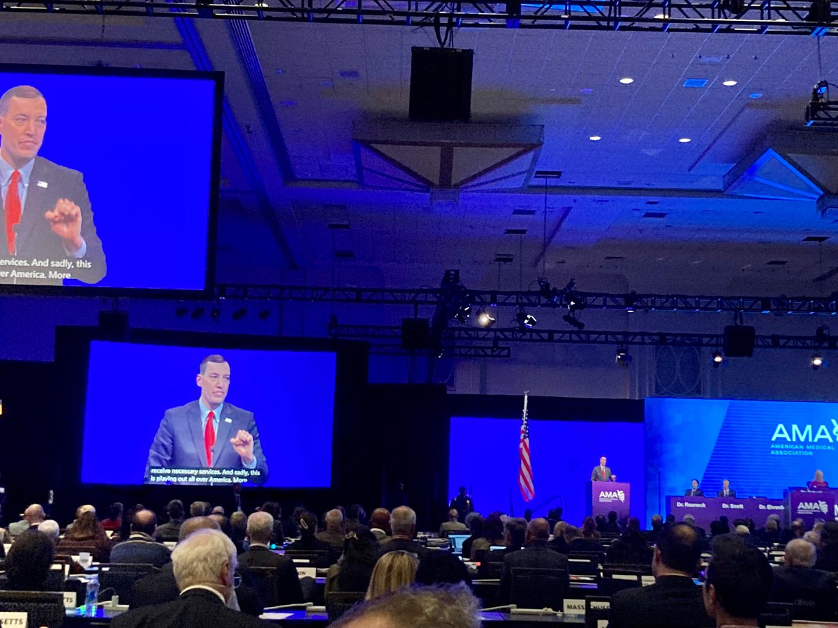 What a privilege to be part of the conversation at #AMAmtg to ensure the viability of #medicine for the future of our #patients! Here is @DoctorJesseMD, #OurAMA president laying out #FightingForDocs! 

Honored to represent @AAAP1985 in our #House of #Medicine! 
@unmcpsychiatry