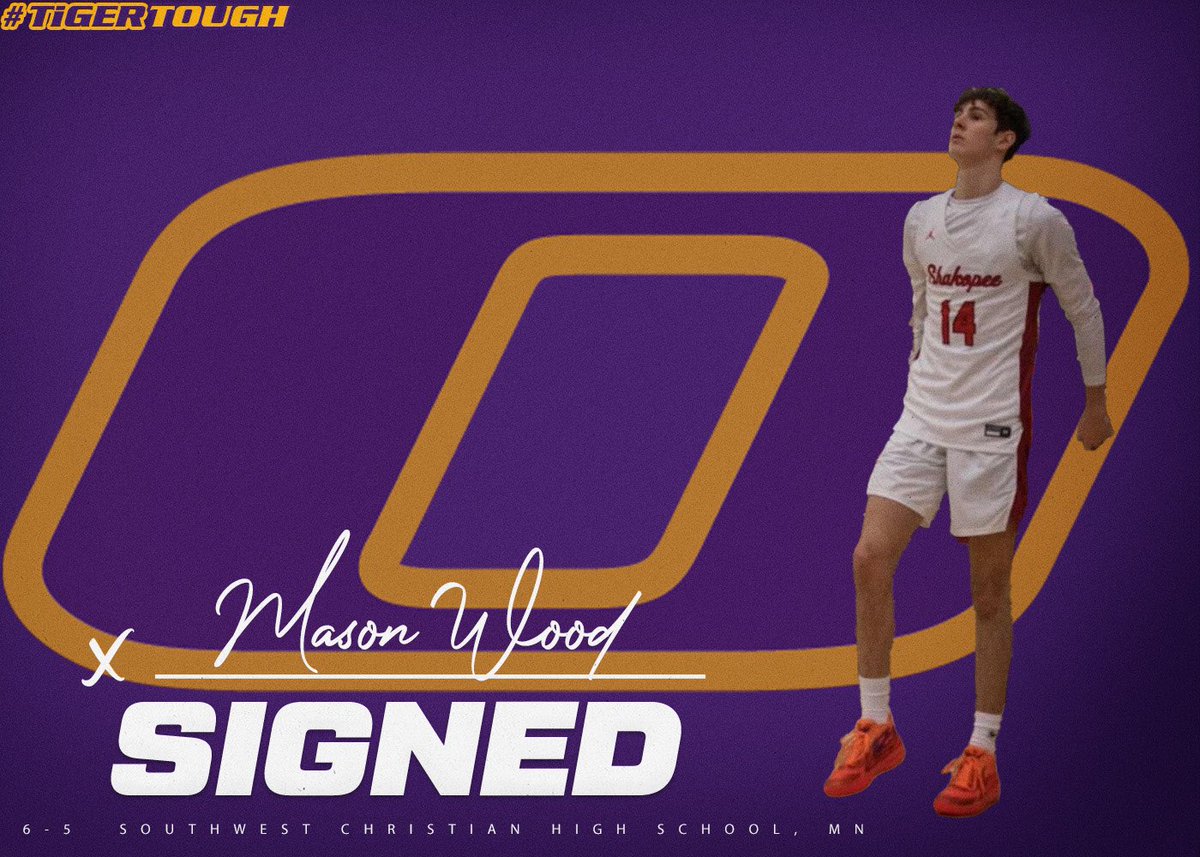 ONU Men’s Basketball (@onuhoops) on Twitter photo It’s OFFICIAL‼️
<a href="/ONUHoops/">ONU Men’s Basketball</a> has signed Mason Wood, a 6-5 guard/forward from Southwest Christian High School (MN).
#TiGERTOUGH 🟣🟡🏀🐅 It’s OFFICIAL‼️
<a href="/ONUHoops/">ONU Men’s Basketball</a> has signed Mason Wood, a 6-5 guard/forward from Southwest Christian High School (MN).
#TiGERTOUGH 🟣🟡🏀🐅