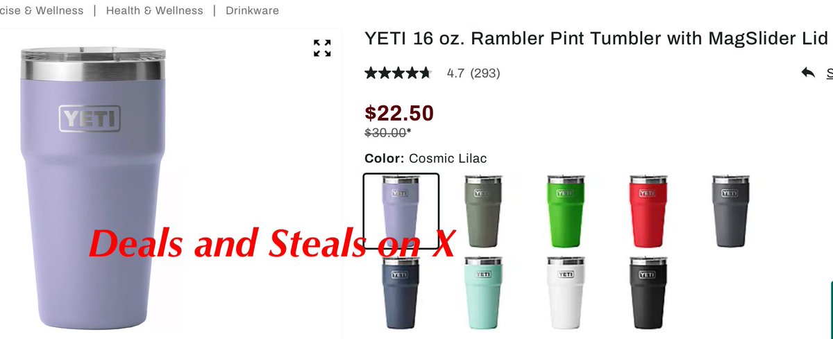 DealsandStealsX's tweet photo. Yeti 16oz Rambler Pint Tumbler (Any Color)
Price - $22.50 normally $30.00
Shop Here - https://t.co/GwdXoPqjWa
Free shipping on orders $75+.
#ad #deals #clearance #dickssportinggood #yeti #rambler #pint #rumbler #tumber #gift #giftideas https://t.co/WmlhSWJJ9d