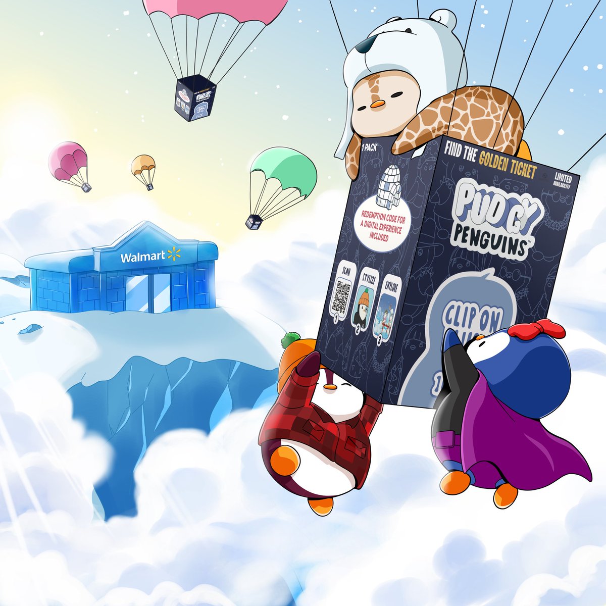 We are excited announce that Walmart Exclusive Pudgy Toys are now available  in 2,000 Walmarts nationwide. These mystery clip-on plushies will have  their own display in the store as they serve as