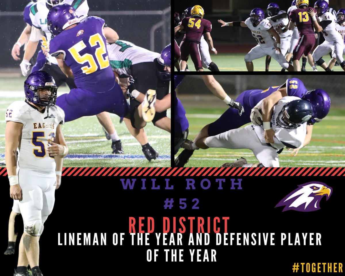 Huge shoutout and congratulations to our very own <a href="/WillRoth52/">Will Roth</a> ! Will was voted Red District Lineman and Defensive player of the year! Amazing season and an even better high school football career! Congratulations! #Together
