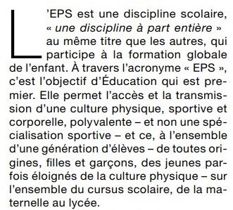 Dans le numéro 400 de la Revue EP&amp;S <a href="/GDietsch1/">Guillaume Dietsch</a> revisite un article du CEDRE de l’AE-EPS de 2007, pour nous parler de :
« CULTURE SCOLAIRE ET DE CONTENUS D’ENSEIGNEMENT ».
revue-eps.com/fr/culture-sco…
Gardons en mémoire cet extrait 👇