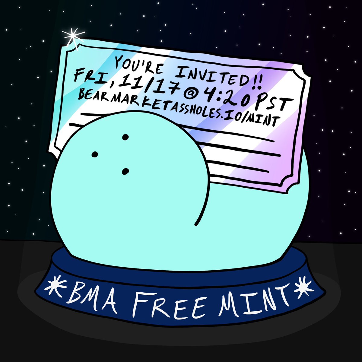 The moment we've all been waiting for!! BMA Free Mint is finally here and I have my invite! Friday, Nov 17th @ 4:20 PM PST. Mark your calendar!
<a href="/BMANFTs/">BMA</a> #BMA #NFTs #FreeMint


Check your status at bit.ly/bmaMintStatus