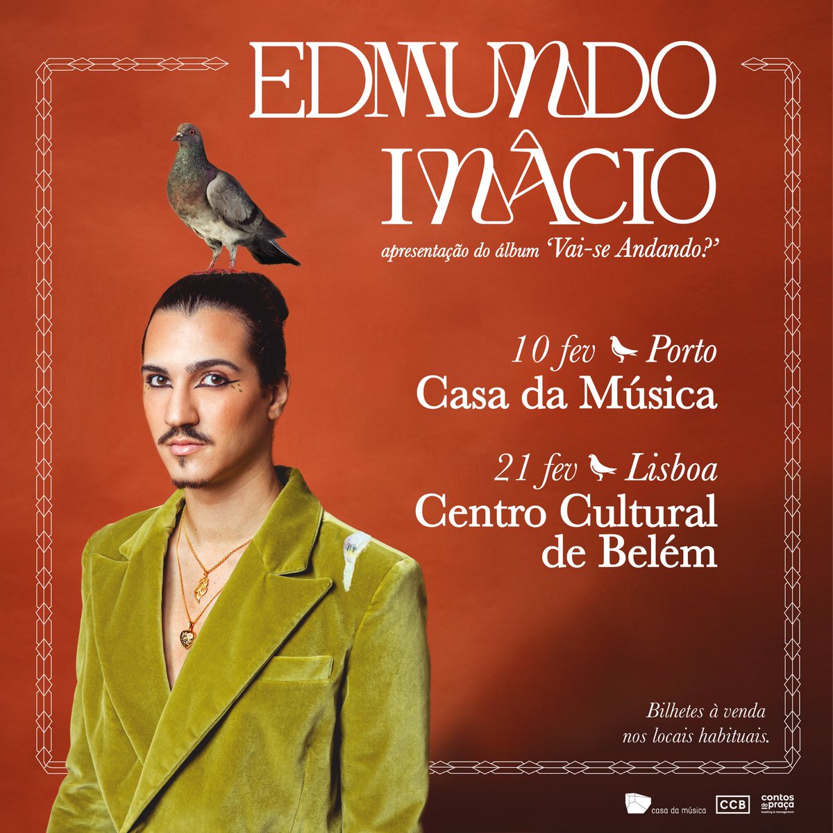 Com tudo aquilo que tem acontecido: “Vai-se andando?" 🤔

Dou-vos a minha resposta nos concertos de apresentação do meu primeiro disco:
🐦 PORTO - 10 FEV - Casa da Música 
🐦 LISBOA - 21 FEV - Centro Cultural de Belém

Celebramos juntos? ❤️ Link na bio para os bilhetes 🐦