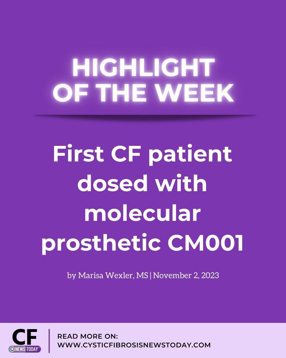 CM001 contains a small molecule that can form ion channels in cells, making it a molecular prosthetic that replaces the faulty CFTR protein. 

buff.ly/3skg07l 

#cysticfibrosisawareness #cfawareness #cysticfibrosiswarrior #curecf  #chronicillness