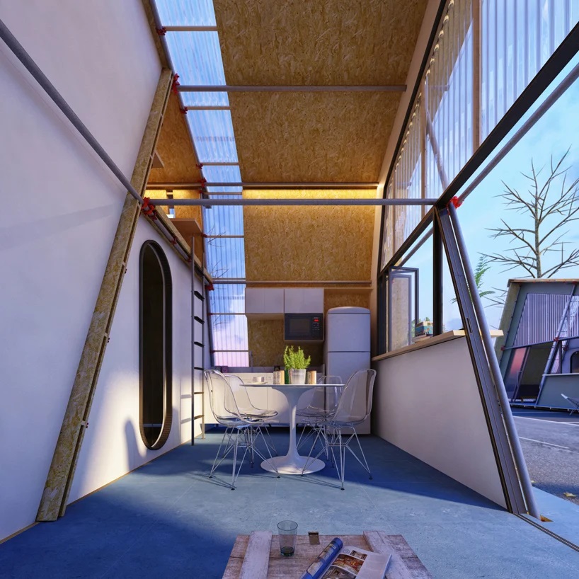 arqcommx's tweet image. El arquitecto y diseñador 3D, Felipe Campolina, deslumbra con &quot;Urban Camp&quot;, un proyecto que consiste en construir unidades asequibles y montables de 34m² para cuatro personas, transformando estacionamientos en hogares funcionales de dos niveles.
