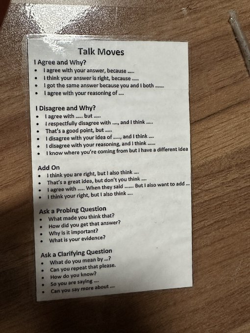 Agree or disagree – and why? With these sentence stems, educator @MButkovich_ESL's Ss have all the tools they need for meaningful conversations in the palms of their hands! #StudentVoice