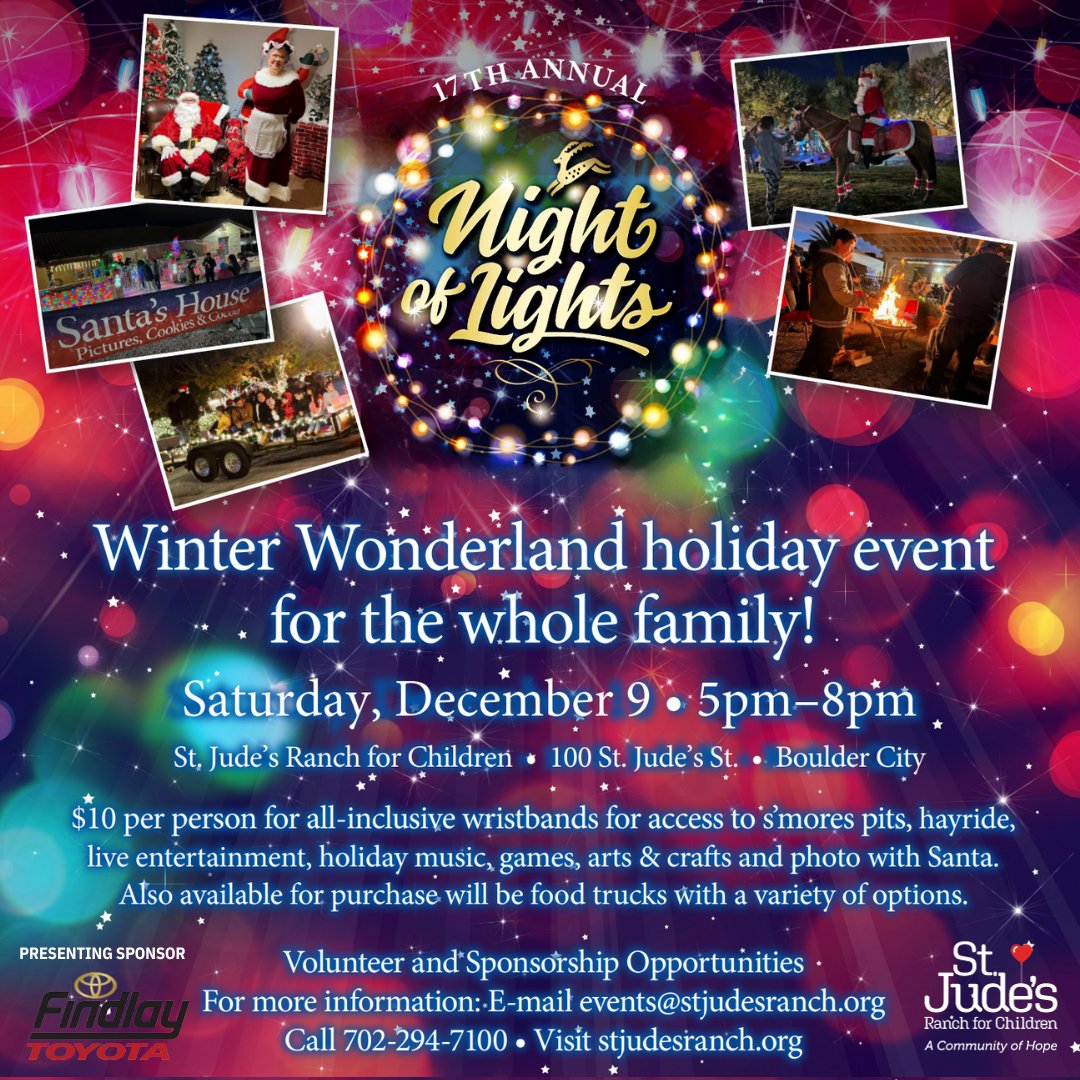 🦌 Who's ready for some reindeer games? 

We are excited to announce our 17th Annual Night of Lights will be held on Saturday, December 9th.🎄

Stay tuned for more information 🎅

#NOL23 #lasvegasevents #communityofhope #HOLIDAYMAGIC