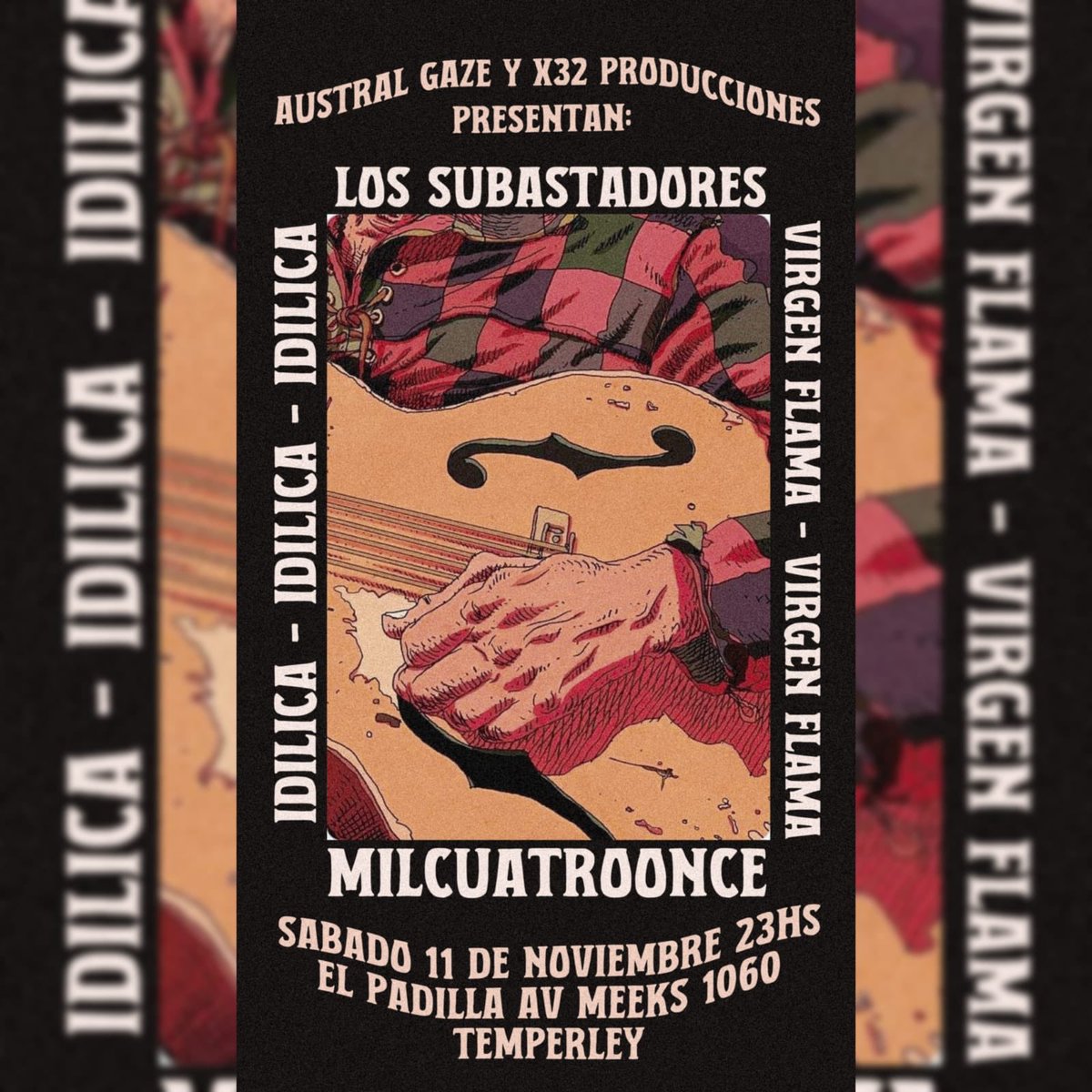¡Mañana volvemos a tocar en vivo en Temperley! No espera el Padilla a partir de las 23hs, entrada en puerta $3000 anticipadas por md a $2000.