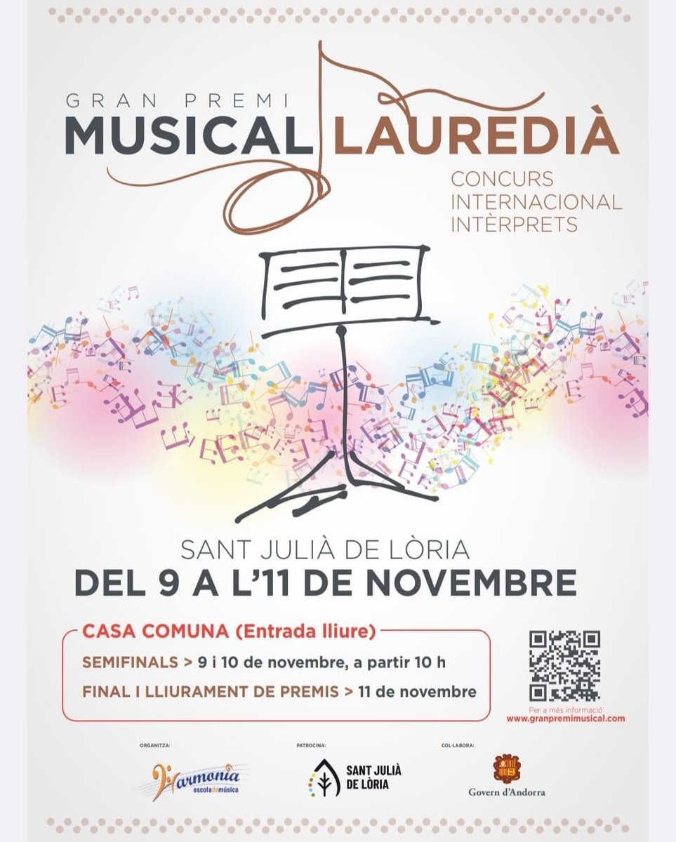 xavimoreno71's tweet photo. 11/11 a partir de les 10:00 del matí, pots seguir en directe aquesta final del concurs internacional GRAN PREMI MUSICAL LAUREDIÀ. T’ho recomano.

https://t.co/PlZDE62x8w https://t.co/6Eph4RecdJ